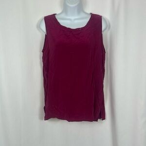 Silk Land Red silk Tank Top M